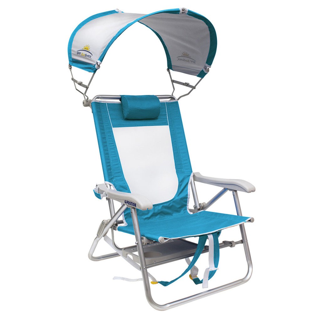 Picture of: GCI Outdoor Big Surf Backpack Chair with Slide Table and SunShade